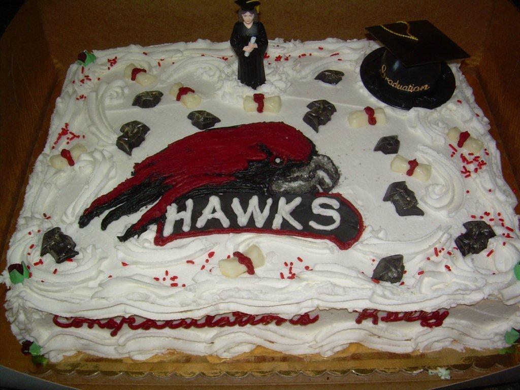 ST. JOE'S HAWKS GRADUATION CAKE-