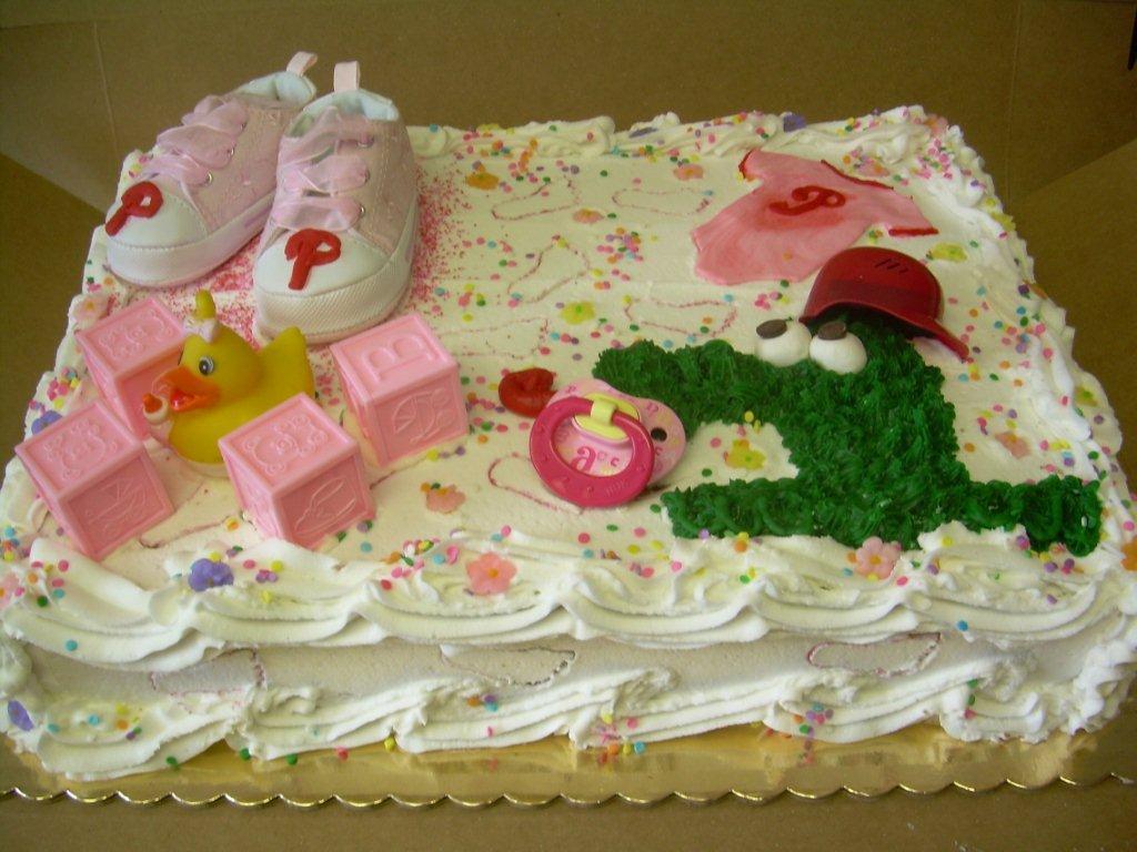 BABY PHILLIES FAN BABY SHOWER CAKE-