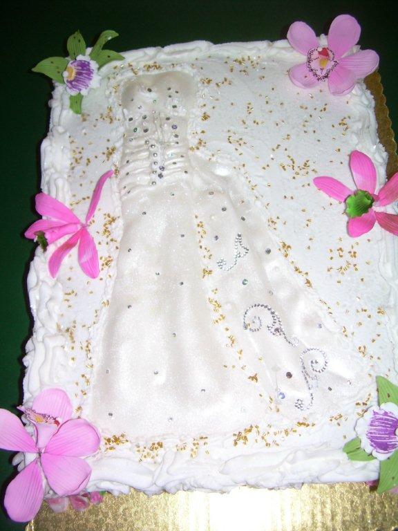 BRIDAL GOWN SHOWER CAKE-
