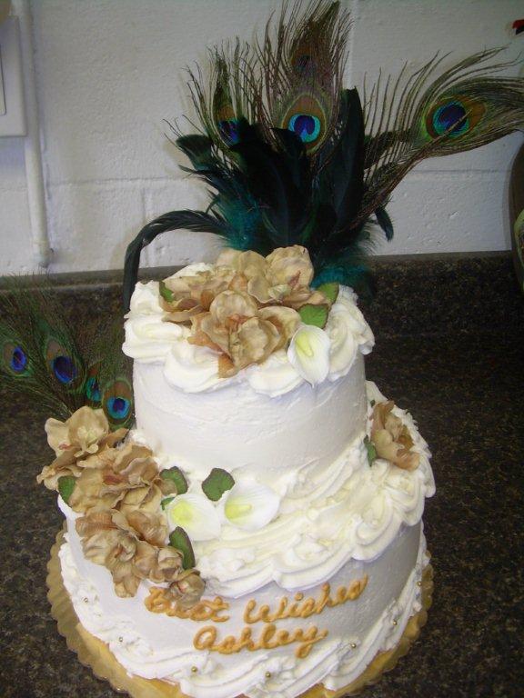 PEACOCK BRIDAL SHOWER CAKE-