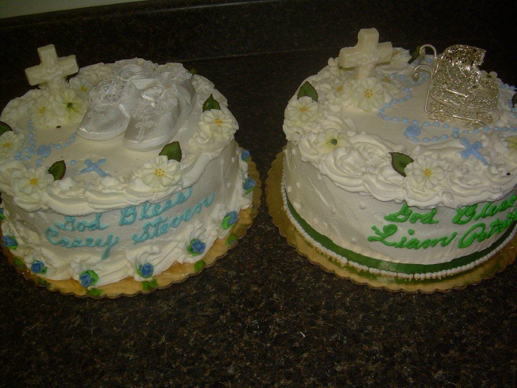 Christening cake for twins-